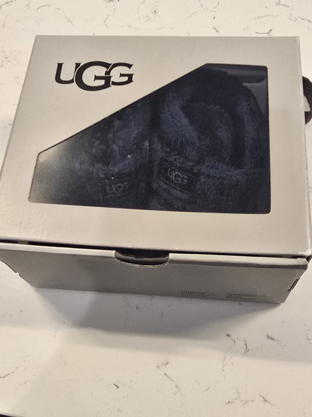 UGG Plush Fuzzy Slippers — Navy Blue